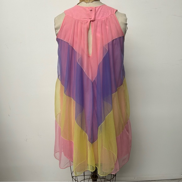 Vintage 60s nylon pegnoir pastel dress 🎀💐 - Picture 5 of 7
